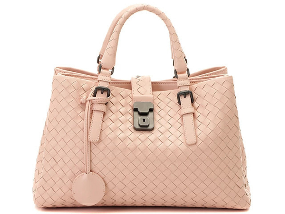 BOTTEGA VENETA Roma Bag Handbag Shoulder Pink Intrecciato